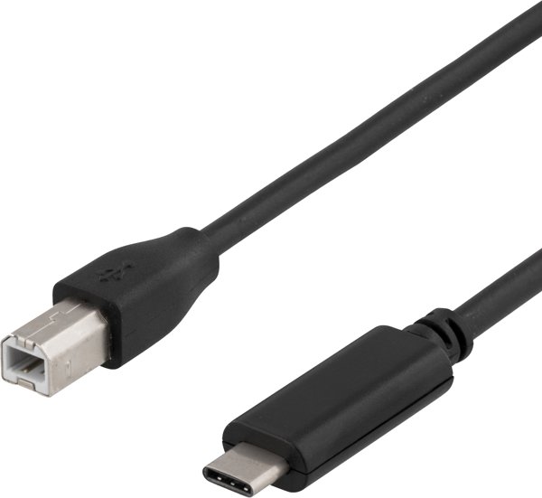 DELTACO - USB-kabel - USB Type B (han) til USB-C (han) - USB 2.0 - 1 m - sort