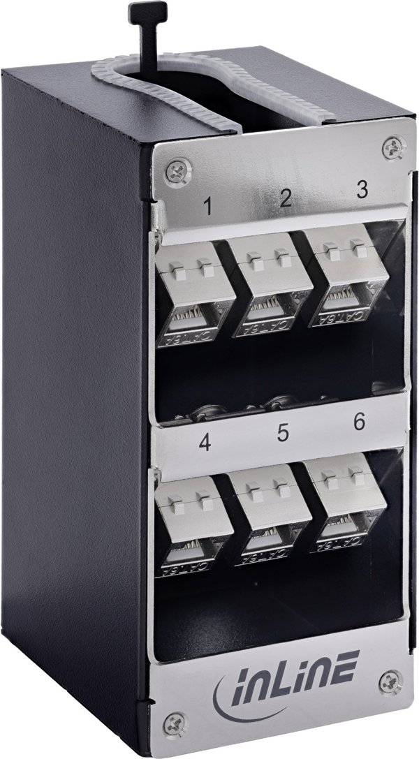 Delock Verteilerkasten 6-Port Cat.6A, Επιτοίχιος/Ράγας DIN με Keystone Modules