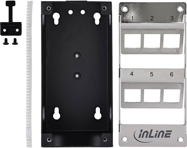 Delock Verteilerkasten 6-Port Cat.6A, Επιτοίχιος/Ράγας DIN με Keystone Modules