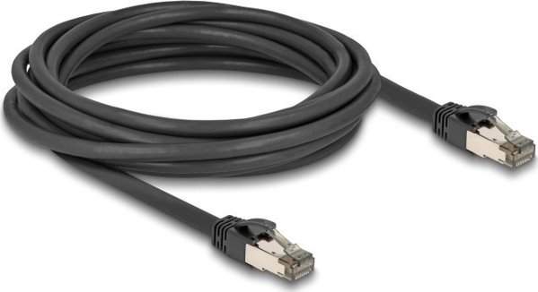 Delock DeLOCK RJ-45 network cable Cat.6a U/FTP ultra flexible (black, 5 meters, inner stainless steel jacket)