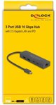 DELOCK 10 Gbps USB Hub mit 2,5 Gigabit LAN Port und PD 85 W