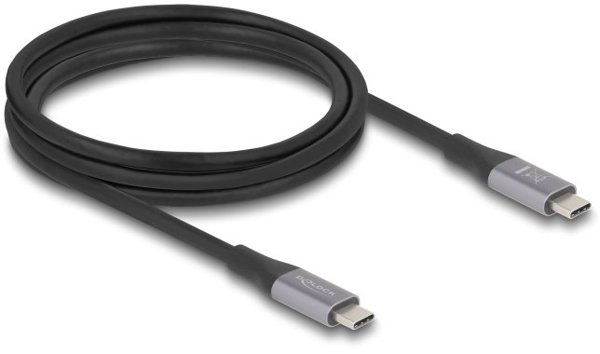 DELOCK USB 40 Gbps Kabel USB Type-C Stecker zu Stecker PD 3.1 240 W E-Marker 2m grau Metall