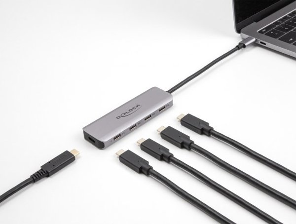 Delock Delock - Hub - 5 Gbps, with USB-C connector - 4 x USB-C 3.2 Gen 1 - Desktop