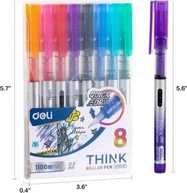 Στυλό διαρκείας Think 0,5mm 8 χρώματα DELI