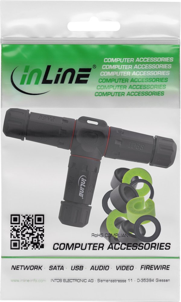 Delock InLine 69927U T-Connector IP68 Αδιάβροχος, 3-Way, M20, Για Καλώδια 4-14mm, 500V, 24A, Μαύρος