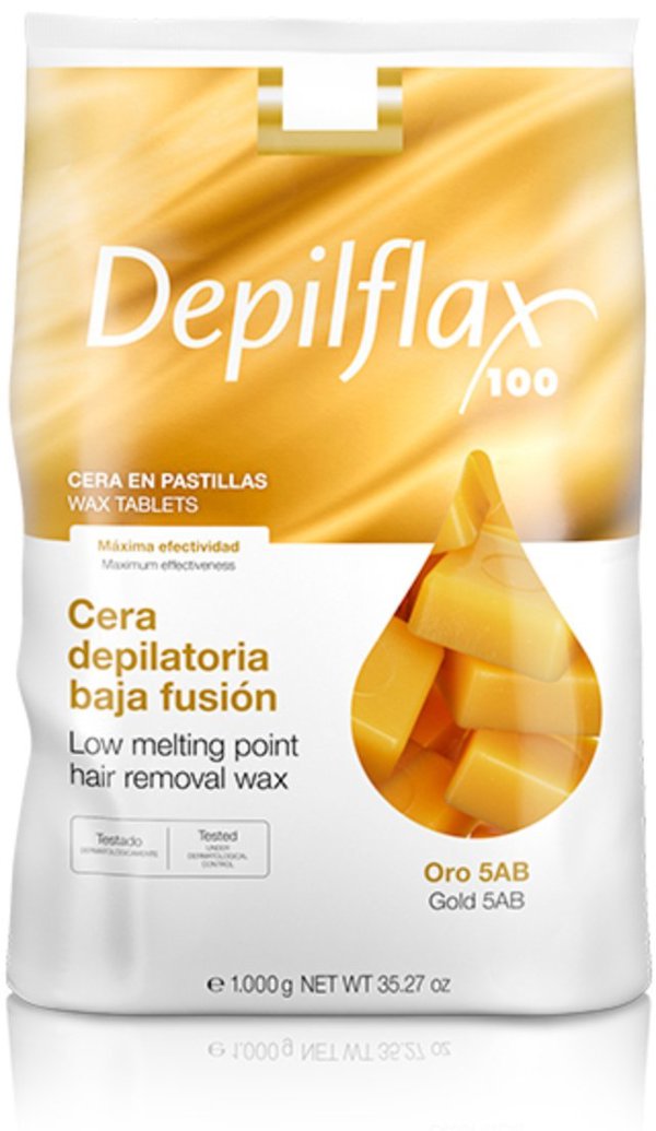 Depilflax 100 Ελαστικό κερί αποτρίχωσης χαμηλής θερμοκρασίας Oro 5AB χρυσό 1000 g