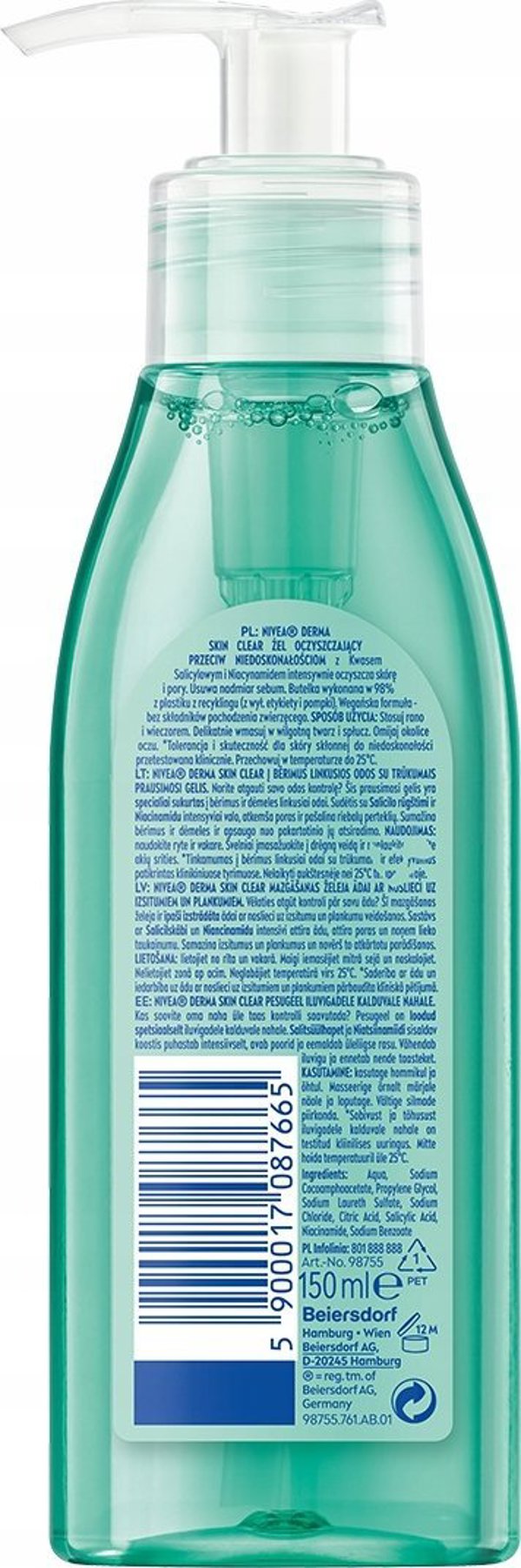 Derma Skin Clear gel oczyszczajacy przeciw niedoskonalosciom 150ml