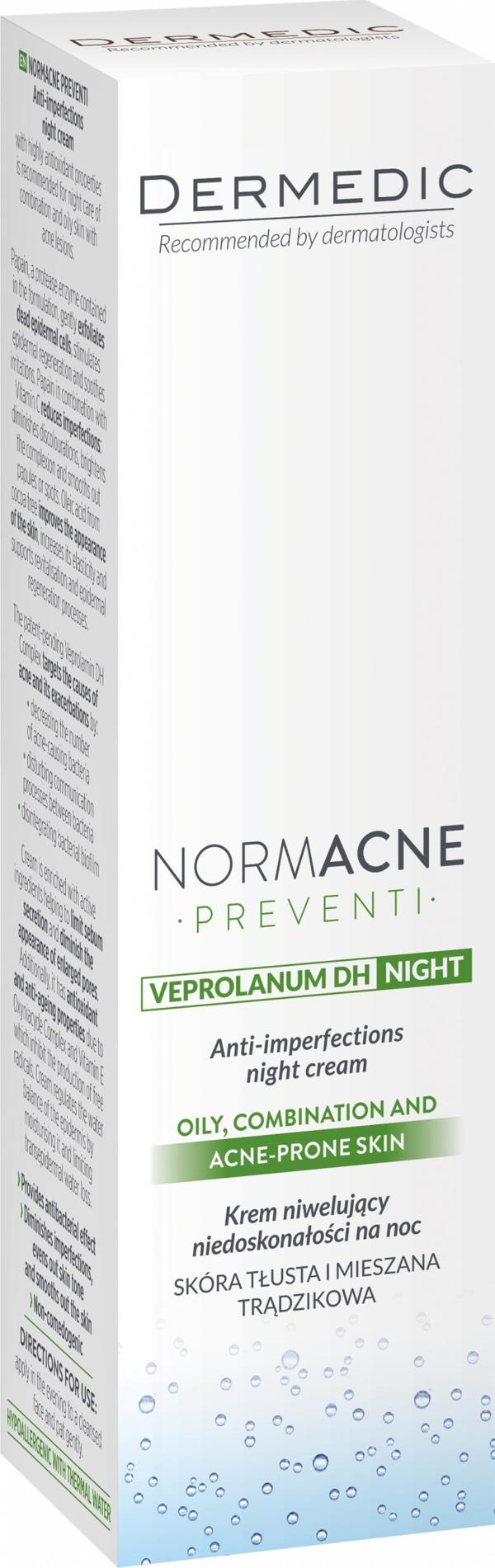 Dermedic NORMACNE Κρέμα Νυκτός για Μείωση Ατελειών 40 ml