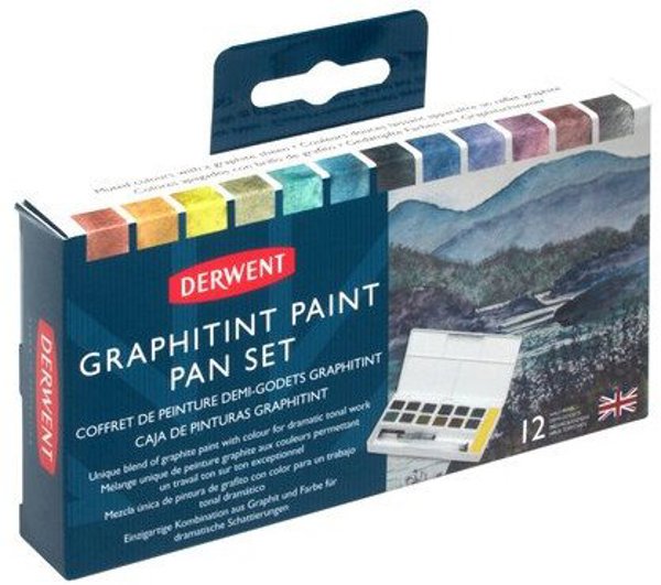 Derwent Graphitint Paint Pan Set – Σετ Υδατοδιαλυτά Χρώματα Γραφίτη Artequipment