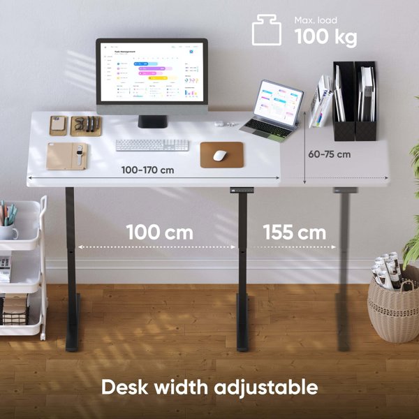 DESK FRAME MOTORISED/BLACK CDF222E-B ONKRON