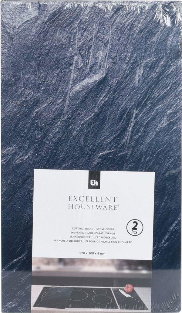 Excellent Houseware Σανίδες Κοπής από Σκληρυμένο Γυαλί, Σετ 2 Τεμαχίων, Αντιολισθητικές