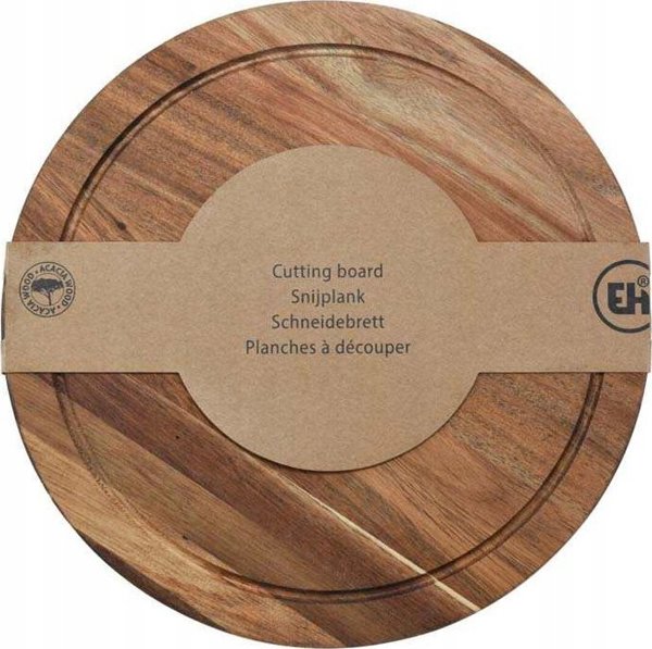 Excellent Houseware Σανίδα Κοπής Ξύλινη, Ακακία, Στρογγυλή, Ø 30 cm