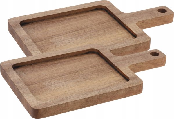 Excellent Houseware Επιφάνεια Κοπής & Σερβιρίσματος από Ξύλο Ακακίας, Σετ 2 Τεμάχια