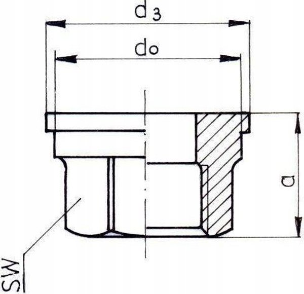Odlewnia Λεπτομέρεια Διπλής Σύνδεσης DN25, Μαύρο Άκρο, 1 Τεμάχιο