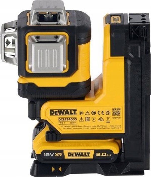 DeWalt DCLE34035D1 Γραμμικό Λέιζερ 18V Πράσινο 3x360° με 1x2.0Ah Μπαταρία