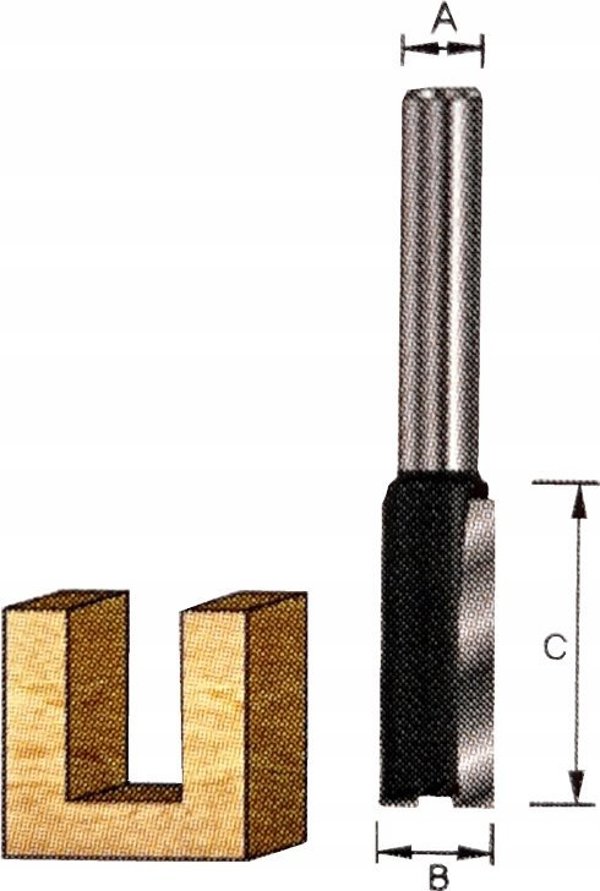 Dewalt Φρέζα Ευθείας Κοπής 16mm, Άξονας 8mm, Μήκος Εργασίας 20mm με Τεχνολογία Anti-kickback για Laminate