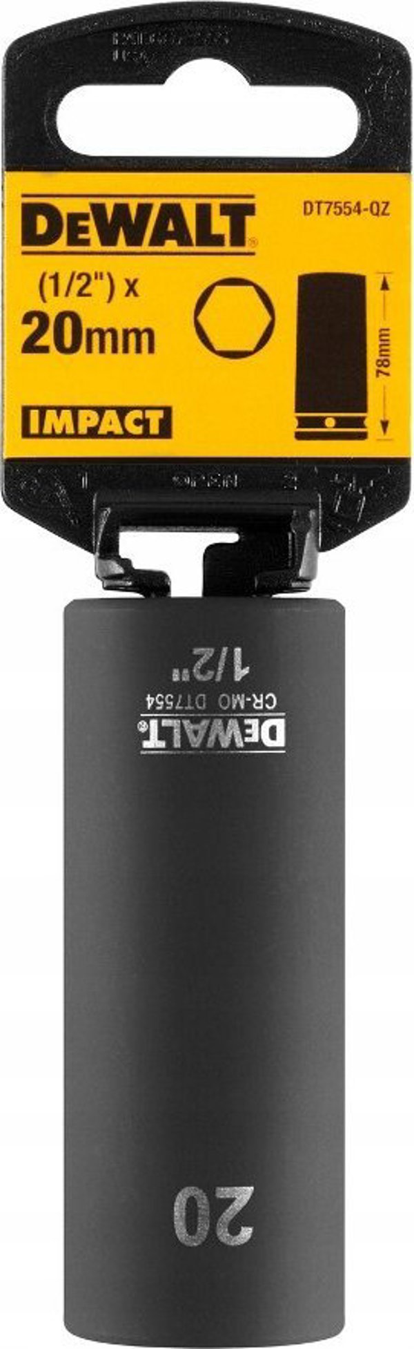 DeWalt DT7554 Καρυδάκι Κρούσης 20mm 1/2" Deep Impact Socket 78mm