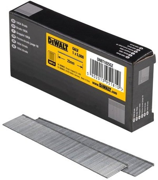 Dewalt gwozdzie z lbem specjalnym, 18 ga, 25mm (5000 szt.)