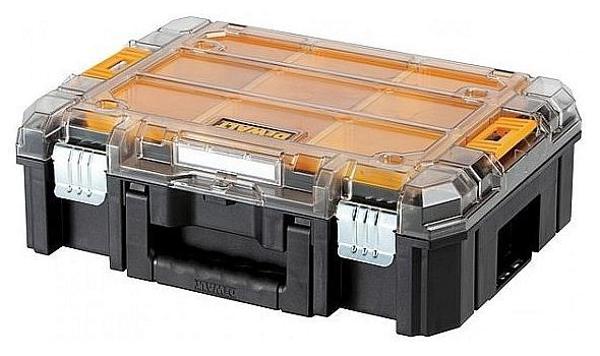 Dewalt θήκη TSTAK System V με διάφανο καπάκι και οργανωτές (71-194)