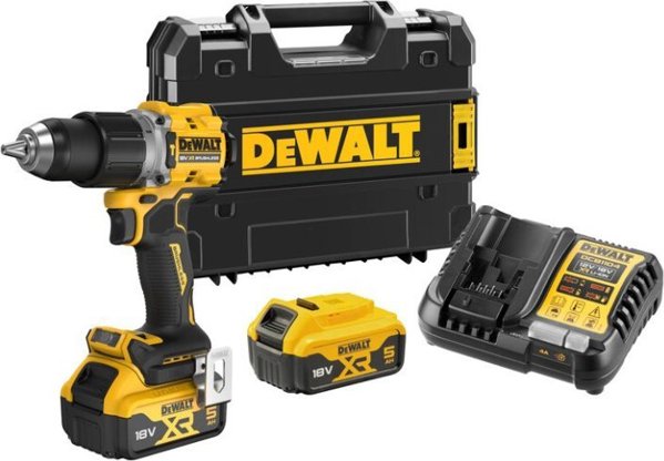 DeWalt DCD805P2T-QW Κρουστικό Δραπανοκατσάβιδο Μπαταρίας 18V με 2 Μπαταρίες Li-Ion 5.0Ah, 2 Ταχύτητες & Θήκη Μεταφοράς