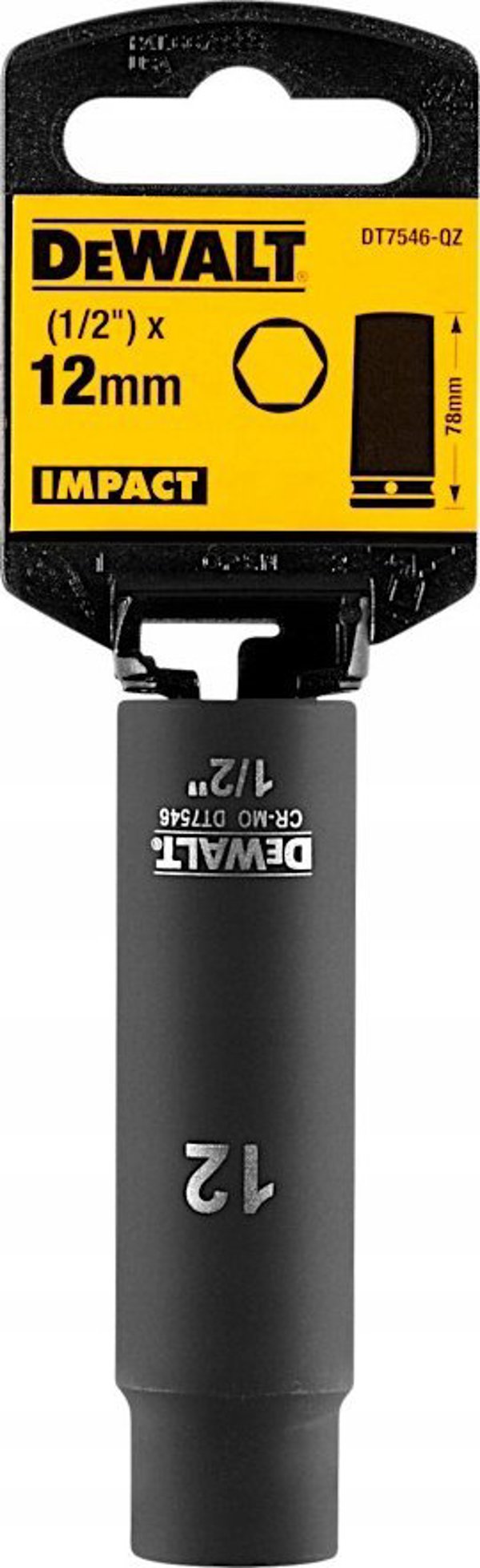 DeWalt DT7546 Καρυδάκι Κρουστικό Μακρύ 1/2" 12mm Extreme Impact