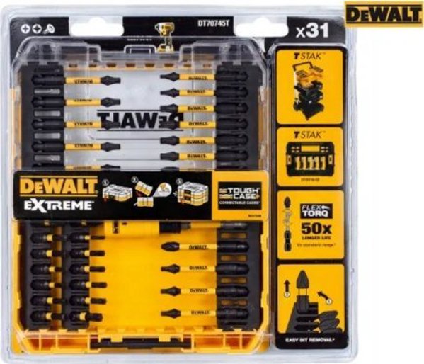 Dewalt EXTREME Σετ Κρουστικών Μπιτ 31 Τεμαχίων DT70745T