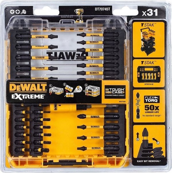 Dewalt EXTREME Σετ Κρουστικών Μπιτ 31 Τεμαχίων DT70745T