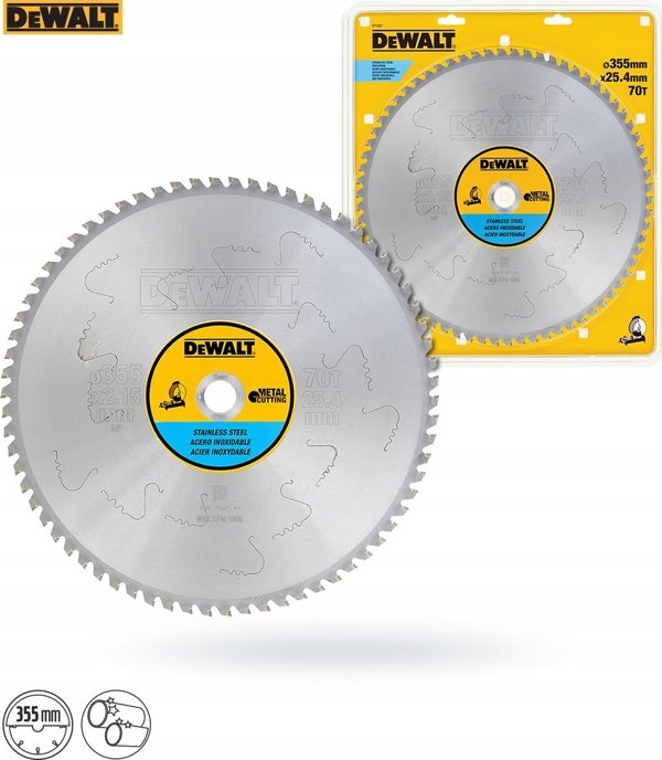 Dewalt Δίσκος Κοπής Μετάλλου 355mm x 25.4mm 70T για Σταθερό Πριόνι (DT1927)