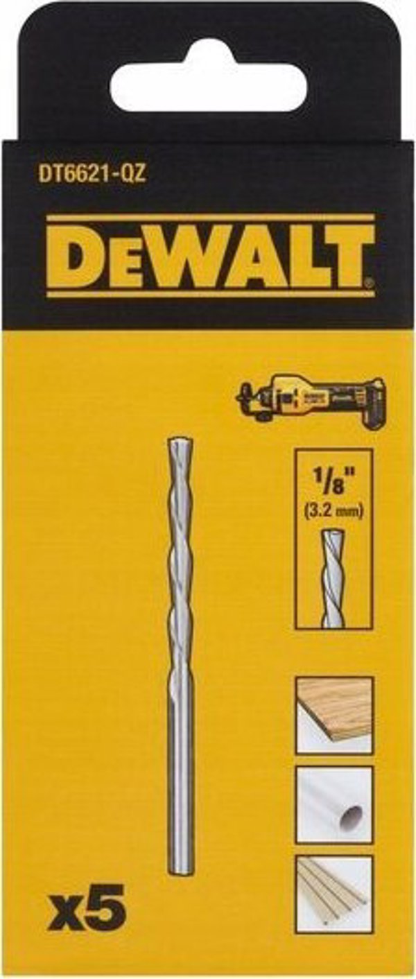 DeWalt Φρέζα για DCS551 1/8", για Γυψοσανίδα, PVC, Αλουμίνιο και Ξύλο, 60mm, 5 Τεμάχια