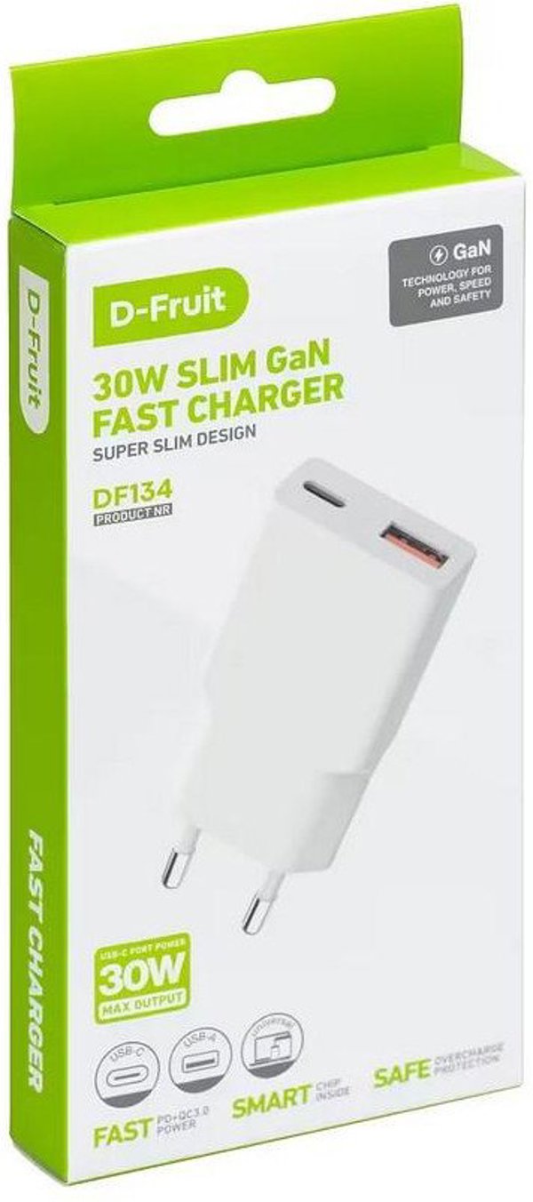 D-Fruit charger 30W USB-A/USB-C DF134