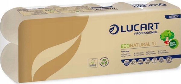 DGA OPTIMA Lucart EcoNatural 10 - Χαρτί υγείας, 2 στρώσεις, κυτταρίνη Fiberpack 10 ρολά