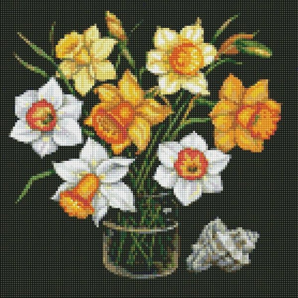Diamentowa mozaika - Sloneczne zonkile 40x40cm
