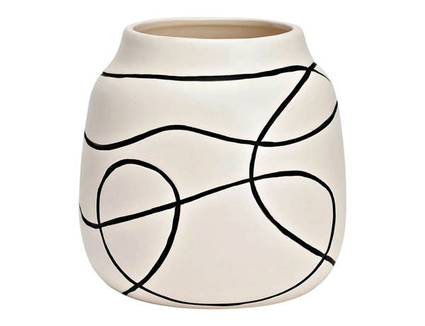 ΔΙΑΚΌΣΜΗΤΙΚΆ ΣΤΟΙΧΕΊΑ VASE CERAMIC WHITE, BLACK (W/H/D) 16X15X16CM 4007698470173