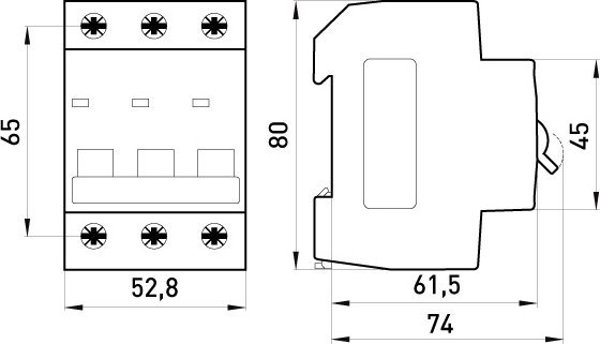 Διακόπτης Υπερφόρτωσης E.NEXT MCB.PRO60 3P B16A 6kA, Αυτόματη Ασφάλεια Ράγας