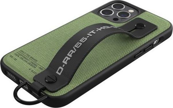 Diesel DIESEL HANDSTRAP CASE UTILITY TWILL IPHONE 12 PRO MAX CZARNY/ZIELONY standard