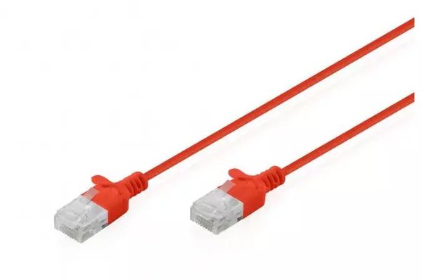 Digitus Καλώδιο Δικτύου CAT6 U/UTP Slim Patch, 2m, Κόκκινο