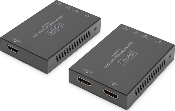 Digitus HDMI 2.0 Extender Σετ 70m, 4K/60Hz, 18Gbps, PoC, HDCP 2.2