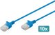 Καλώδιο Δικτύωσης Digitus CAT6 U/UTP Slim Patch, 3m, Μπλε