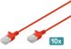 Digitus Καλώδιο Δικτύωσης CAT6 U/UTP Slim Patch, 0.5m, Κόκκινο