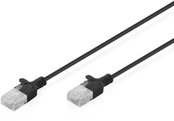 Digitus Καλώδιο Δικτύωσης CAT6 U/UTP Slim Patch 0.5m Μαύρο