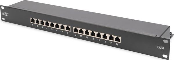 Digitus Patch Panel 19" 1U 16x RJ45 Cat.6 Θωρακισμένο (DN-91616S-B)