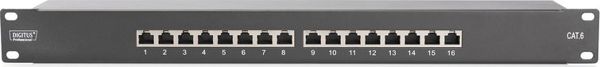 Digitus Patch Panel 19" 1U 16x RJ45 Cat.6 Θωρακισμένο (DN-91616S-B)