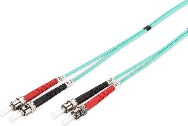 Digitus Καλώδιο Δικτύωσης Fiber Optic Patch Cord, ST/ST, Multimode OM3, 50/125 μm, Duplex, 10m, Μπλε