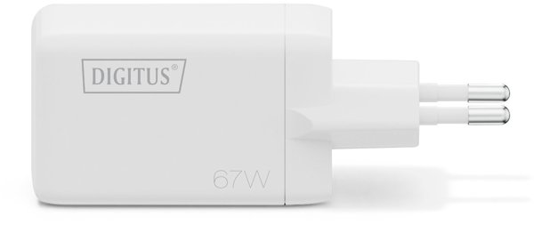 DIGITUS USB GaN Ladeger�t 67W 2x USB-C 1x USB-A Weiss
