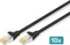 Digitus CAT 6A S/FTP Patch Καλώδιο Δικτύου 3m, Μαύρο, LSZH, 10 Τεμάχια