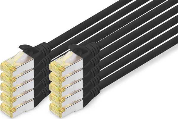 Digitus CAT 6A S/FTP Patch Καλώδιο Δικτύου 3m, Μαύρο, LSZH, 10 Τεμάχια