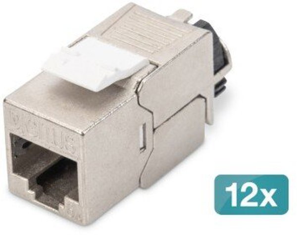 Digitus Keystone Jack CAT 6A, Θωρακισμένο, Χωρίς Εργαλεία, 12 Τεμάχια