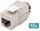 Digitus Keystone Jack CAT 6A, Θωρακισμένο, Χωρίς Εργαλεία, 12 Τεμάχια