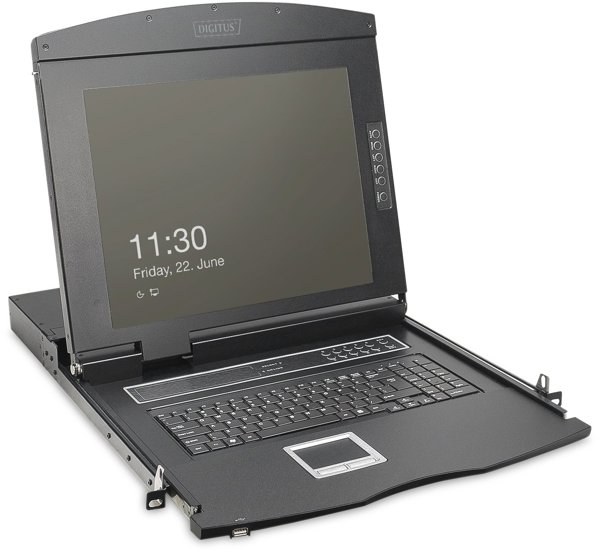 DIGITUS Modulare Konsole 19"HD LCD,16-port HDMI KVM Schweiz