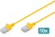 Digitus Καλώδιο Δικτύου CAT6 U/UTP Slim Patch, 0.3m, Κίτρινο